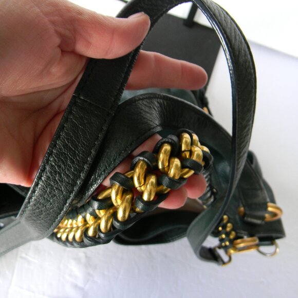 Michael Kors DARK GREEN Pebble Leather SLOUCHY Hobo Shoulder Bag CROSSBODY - Picture 2 of 8